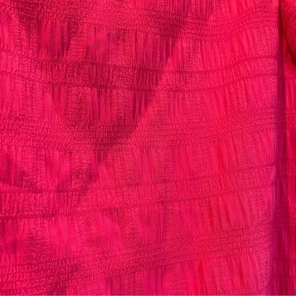Hot Pink Ruffle Sleeve Top Blouse Flirty Feminine Large - Picture 3 of 8